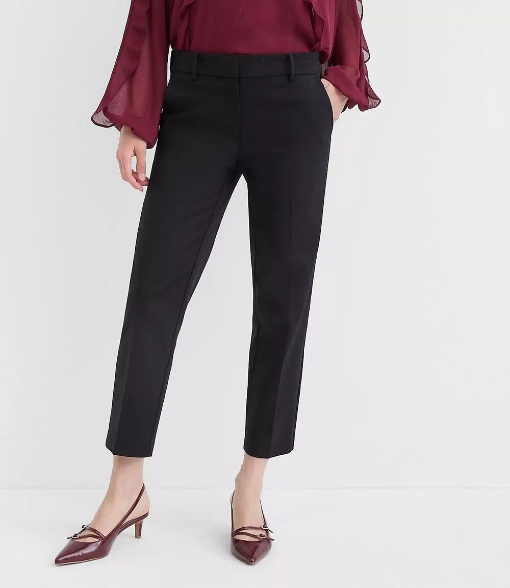 Ann Taylor LOFT Marisa Skinny Ankle Dress Pants NWT Black Size 6 Stretch Career